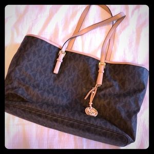 Michael Kors large jet set tote bag in brown